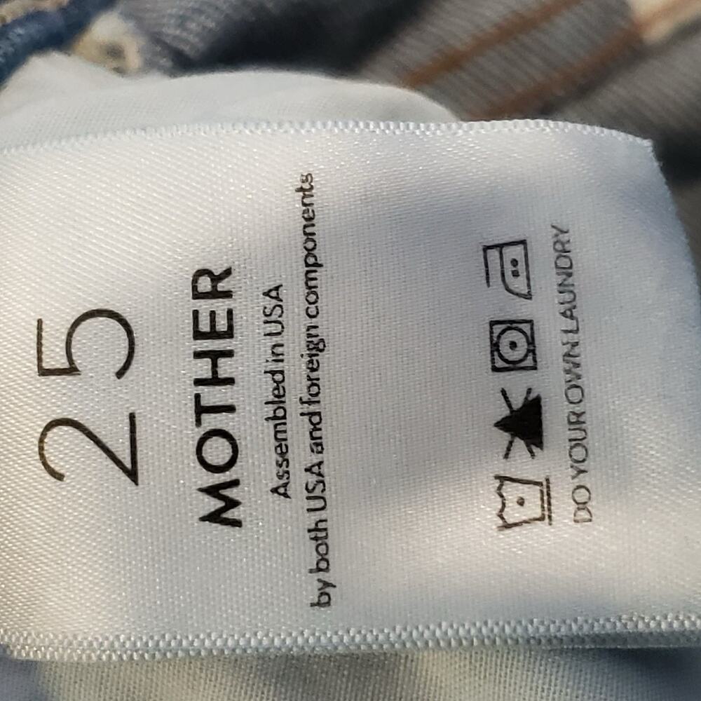 Mother Jeans The Hustler Roller Heel Fray 25/26 Perfect Blue Wide Leg High Rise - Picture 12 of 15